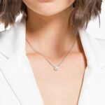 Una Angelic pendant Round cut, White, Rhodium plated - Image 2