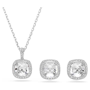 una-angelic-set-cushion-cut-white-rhodium-plated-swarovski-5754343 Una Angelic set Cushion cut, White, Rhodium plated - Image 1
