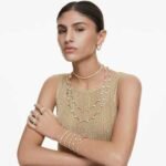 Una Angelic set Round cut, White, 18K gold finish - Image 2