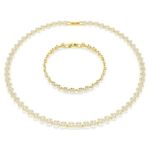 Una Angelic set Round cut, White, 18K gold finish