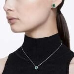 Una Angelic set Set (2), Round cut, Green, Rhodium plated - Image 2