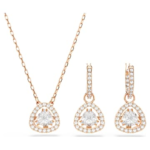 Una Angelic set Set (2), Triangle cut, Pink, 18K rose gold finish