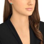 Una Angelic stud earrings Round cut, Green, Rhodium plated - Image 2