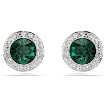 una-angelic-stud-earrings-round-cut-green-rhodium-plated-swarovski-5646714 Una Angelic stud earrings Round cut, Green, Rhodium plated - Image 1