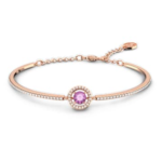 Una bangle Round cut, Purple, 18K rose gold finish