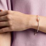 Una bracelet, Round cut, Oval shape, White, 18K rose gold finish - Image 2