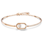 Una bracelet, Round cut, Oval shape, White, 18K rose gold finish