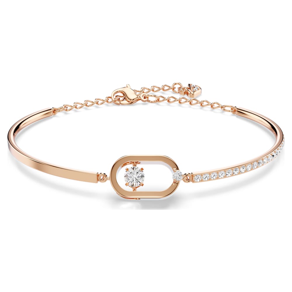 una-bracelet-round-cut-oval-shape-white-18k-rose-gold-finish-swarovski-5472382 Una bracelet, Round cut, Oval shape, White, 18K rose gold finish - Image 1