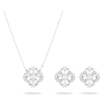 una-set-mixed-cuts-white-rhodium-plated-swarovski-5642929 Una set Mixed cuts, White, Rhodium plated - Image 1