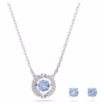 Una set Round cut, Blue, Rhodium plated - Image 2
