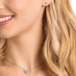 Una set Round cut, Blue, Rhodium plated - Image 7