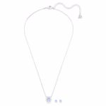 Una set Round cut, Blue, Rhodium plated - Image 3