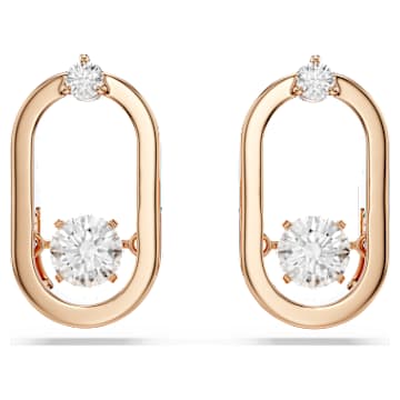 una-stud-earrings-round-cut-oval-shape-white-18k-rose-gold-finish-swarovski-5468118 Una stud earrings Round cut, Oval shape, White, 18K rose gold finish - Image 1