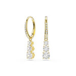 Stilla Attract hoop earrings, Round cut, White, 18K gold finish - Image 3