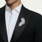 Vienna brooch Mixed cuts, Feather, White, Rhodium plated - Image 2