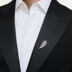 Vienna brooch Mixed cuts, Feather, White, Rhodium plated - Image 2