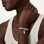 Vienna charm Mixed cuts, Feather, White, Rhodium plated - Image 2