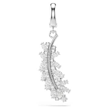 vienna-charm-mixed-cuts-feather-white-rhodium-plated-swarovski-5757739 Vienna charm Mixed cuts, Feather, White, Rhodium plated - Image 1