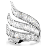Vienna cocktail ring, Mixed cuts, Swan, White, Rhodium plated