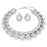 Vienna set Set (2), Mixed cuts, White, Rhodium plated