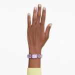 Watch Octagon cut bracelet, Purple, Champagne gold-tone finish - Image 2