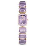 Watch Octagon cut bracelet, Purple, Champagne gold-tone finish