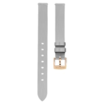 Watch strap 12 mm (0.47") width, Leather, Silver Tone, Rose gold-tone finish