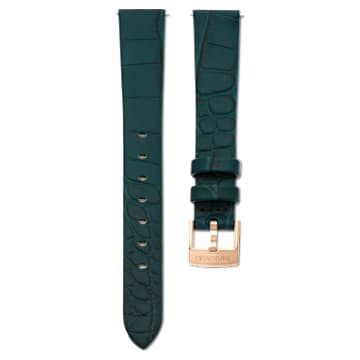 watch-strap-14-mm-0.55-width-leather-green-rose-gold-tone-finish-swarovski-5674154 Watch strap 14 mm (0.55") width, Leather, Green, Rose gold-tone finish - Image 1