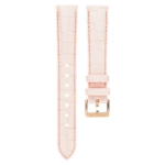 Watch strap 16 mm (0.63") width, Leather with stitching, Pink, Rose gold-tone finish