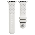 Watch strap Silicone with stitching, Gray, Stainless steel
