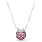 Bella V pendant Round cut, Pink, Rhodium plated - Image 8
