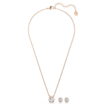 Bella V set Round cut, White, 18K rose gold finish - Image 3