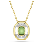 Chroma pendant Octagon cut, Green, 18K gold finish