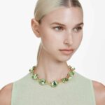 Chroma Tennis necklace Cushion cut, Multicoloured, 18K gold finish - Image 2