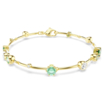 Constella bracelet Mixed cuts, Green, 18K gold finish