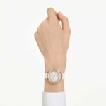 Crystalline aura watch Swiss Made, Leather strap, White, Rose gold-tone finish - Image 2