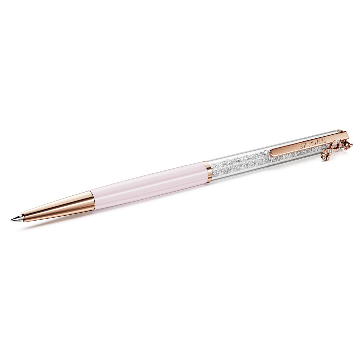Crystalline ballpoint pen Infinity, Pink lacquered, rose gold-tone plated