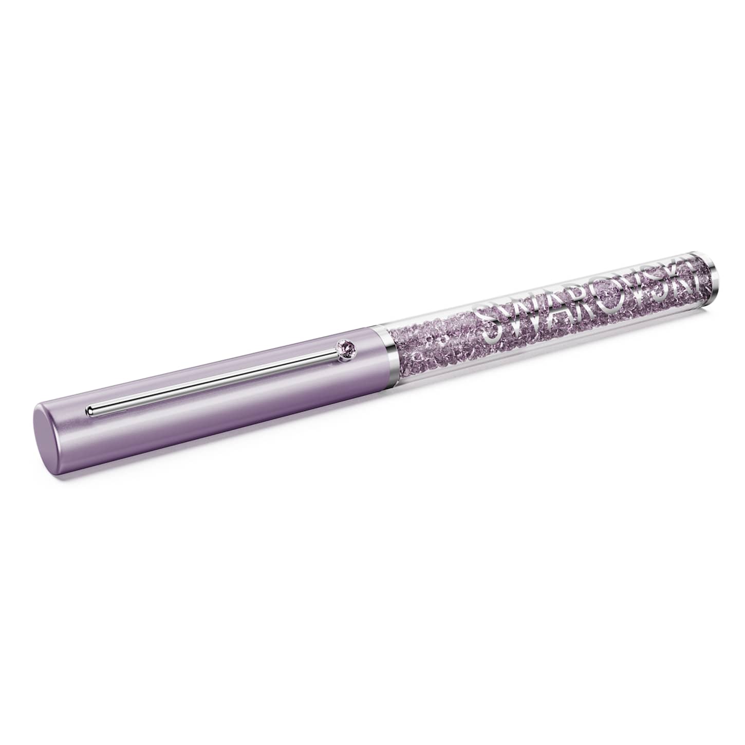 Crystalline ballpoint pen Purple lacquered, chrome plated