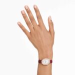 Dextera octagon watch Swiss Made, Leather strap, Red, Rose gold-tone finish - Image 2