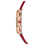 Dextera octagon watch Swiss Made, Leather strap, Red, Rose gold-tone finish - Image 6