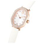 Dextera octagon watch Swiss Made, Leather strap, White, Rose gold-tone finish - Image 5
