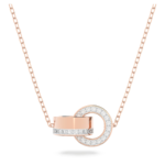 Dextera pendant Interlocking loop, White, 18K rose gold finish