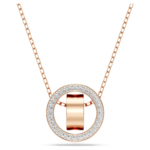 Dextera pendant Pavé, White, 18K rose gold finish
