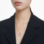 Dextera pendant Pavé, White, Rhodium plated - Image 2