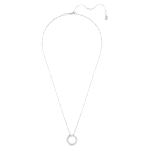 Dextera pendant Pavé, White, Rhodium plated - Image 3