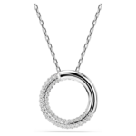 Dextera pendant Pavé, White, Rhodium plated - Image 5