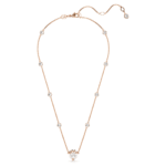 Dragon & Phoenix pendant Crystal pearls, Dragon’s claw, White, 18K rose gold finish - Image 2