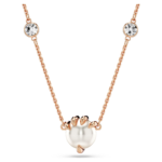 Dragon & Phoenix pendant Crystal pearls, Dragon’s claw, White, 18K rose gold finish - Image 5