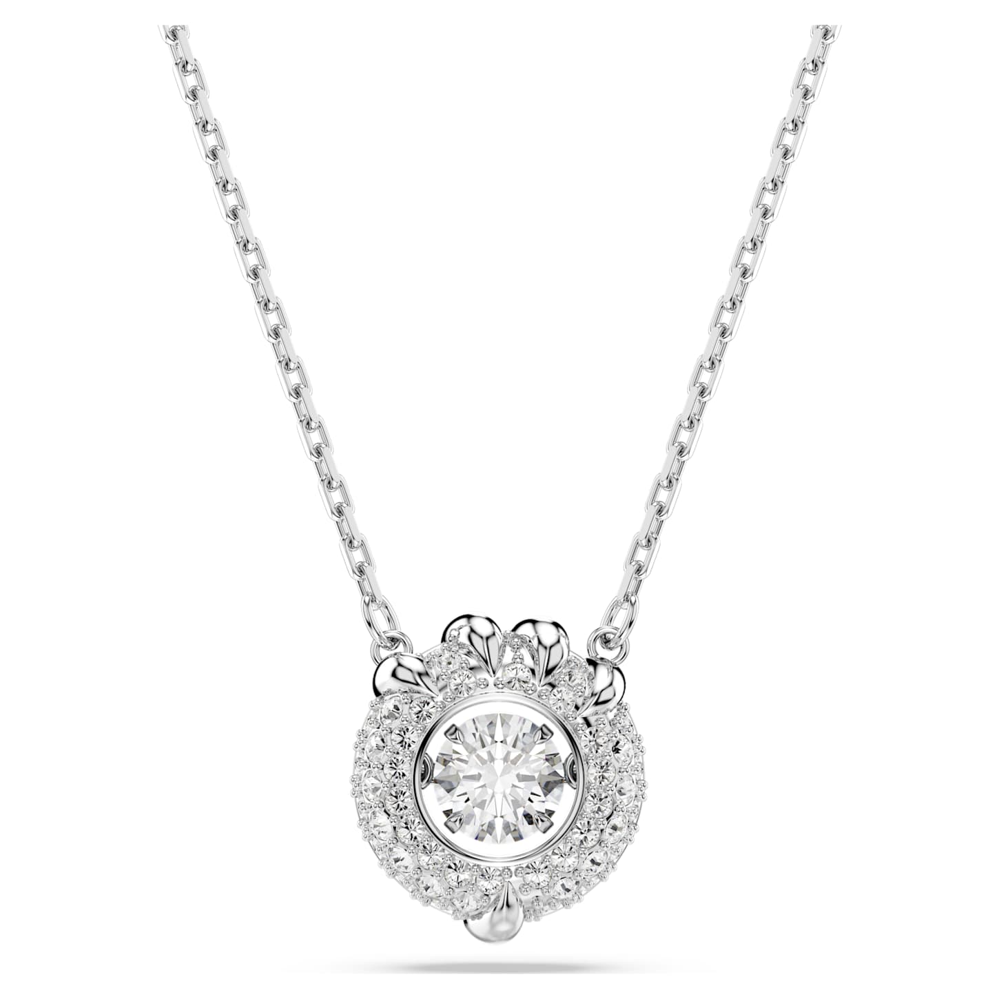 Dragon & Phoenix pendant Dragon’s claw, White, Rhodium plated