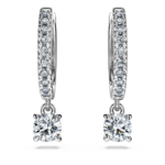 Eternity drop earrings Lab-grown diamonds 0.7 ct tw, Round shape, 18K white gold - Image 3